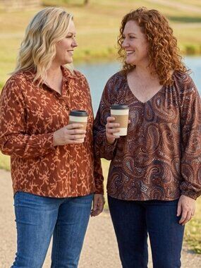 KNOX ROSE blouses rayon - XL (1X) set of 2